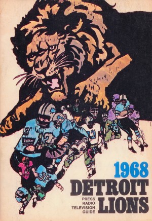 1968 Detroit Lions NFL Press Guide Reproduction Art_Detroit Michigan Gift Ideas